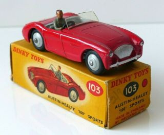 Rare Boxed Touring Dinky Toys No.  103 Austin Healey – Red