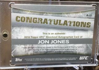 2010 Topps UFC/Knockout JON JONES (5/8) (RUBY/RED) AUTO CARD RARE BONES 2