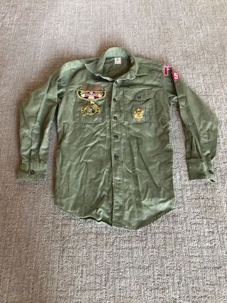 Boy Scout Uniform Shirt Vintage 1960s Sanforized Patches Pins Bend,  Oregon