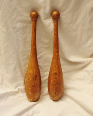 Antique Indian Exercise Clubs - Vintage Boston Ma Athletic Goods
