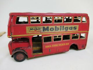 Vintage Mobilgas Good Year Tire Advertising Double Decker Friction Wheel Bus F