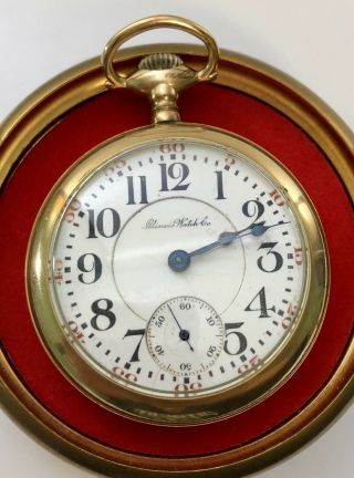 Antique Illinois Watch Co.  17 Jewels Gold Plated Pocket Watch B&b Royal 2063729