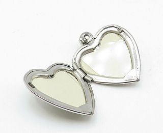 925 Silver - I Love You Engraved Heart Shaped Locket Pendant (OPENS) - P6414 3