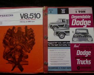 1963 1964 Dodge Trucks Dealership Sales Brochure Set 1 - 16 Ton Rare Fc 760 775