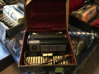 Vintage Silvertone Accordian W/ Case,  Made In Italy