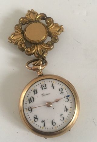 Vintage / Antique Gold Nurses Fob / Pendant Watch