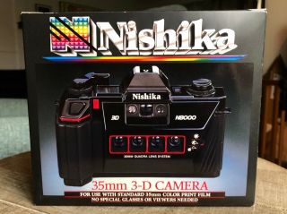 Nishika N8000 35mm Quadrascopic Stereo 3d Lenticular Camera - Rare