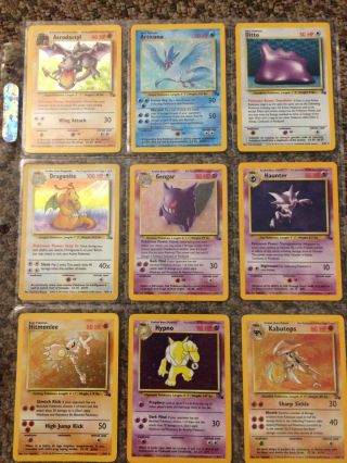 Rare Complete Pokemon Fossil Set 62/62 Nm/ Never Played
