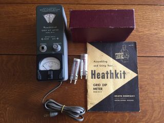 Vintage Heathkit Grid Dip Meter Set Gd - 1b With Boxed Coils And Extra Coils