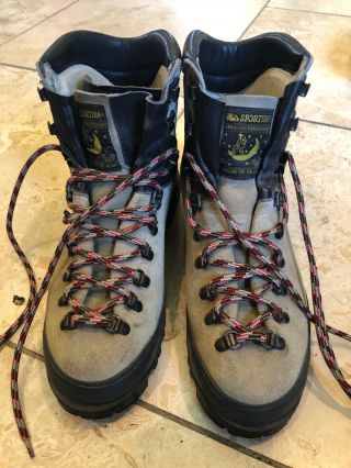 Vintage La Sportiva Made In Italy Mountaineering Boots Vibram Sole Eu 44 Us 11