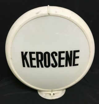 Vintage Kerosene Gas Station Pump Globe Capcolite Double Sided Glass Lens Sign