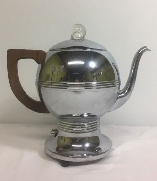 Vtg General Electric Hotpoint Chrome Potbelly Percolator Coffee Pot Maker Ge