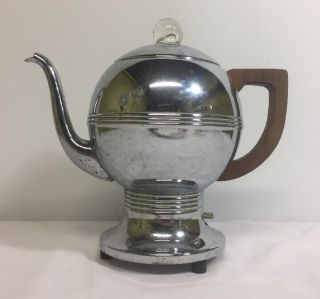 VTG General Electric Hotpoint Chrome Potbelly Percolator Coffee Pot Maker GE 4