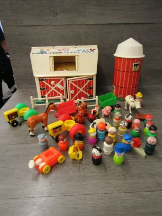 Vintage Fisher Price Little People Play Family Farm W/ Accessories