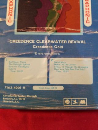 Creedence Clearwater Revival GOLD Quadraphonic 8 - Track Tape RARE Quad 8 2