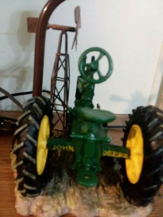 NIB Vintage John Deere Tractor Table Lamp with Shade rare windmill 3