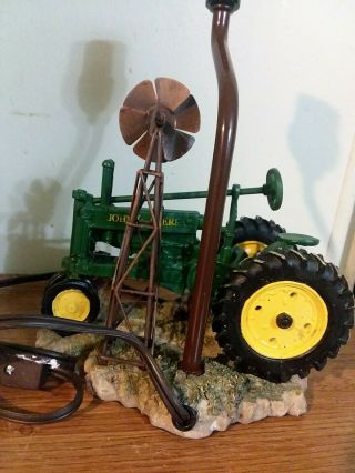 NIB Vintage John Deere Tractor Table Lamp with Shade rare windmill 4