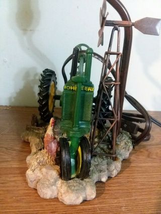 NIB Vintage John Deere Tractor Table Lamp with Shade rare windmill 5