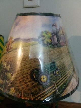 NIB Vintage John Deere Tractor Table Lamp with Shade rare windmill 7
