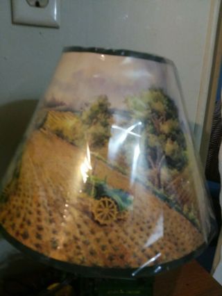 NIB Vintage John Deere Tractor Table Lamp with Shade rare windmill 8