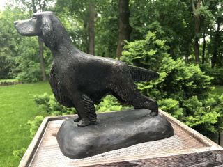 Heavy Large Vintage Bronze Irish Setter Doorstop / Bookend