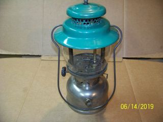 Vintage Coleman Kerosene Lantern Empire 237 Seafoam Green Dated 8/48