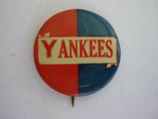 Vintage York Yankees Pin Medal Pinback Baseball Ny Red White Blue Old
