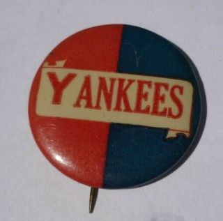 Vintage York Yankees Pin Medal Pinback Baseball NY Red White Blue Old 3