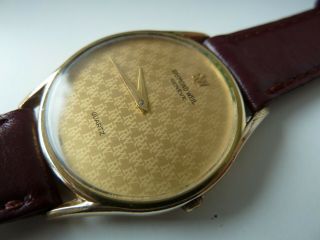 Vintage Gents Raymond Weil Geneve 18k Gp Watch.  Textured Dial