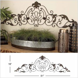 Classic Scroll Wrought Iron Metal Wall Decor Rustic Antique Style Indoor Outdoor