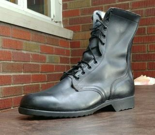 Vintage 1976 Mens Military Combat Boots Sz 13 Black Leather Army Ro - Search