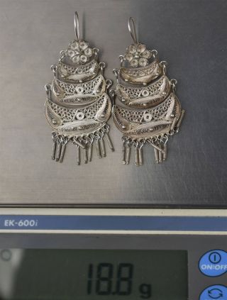 CrazieM Sterling 925 Silver Vintage Southwestern Estate Dangle Earrings x8663 4
