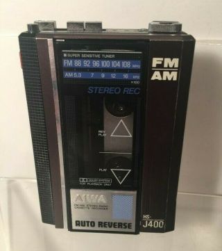 Vintage Aiwa Hs - J400 Am/fm Stereo Radio Cassette Player Recorder Walkman