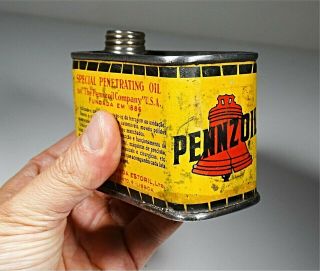 Vintage Pennzoil Special Penetration Oil Tin Portuguese Version " U.  S.  A.  "