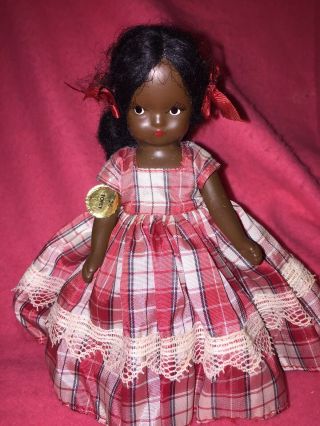 Vintage Nancy Ann Storybook Doll 5 1/2 " Topsy African American 26 W/tag Legsmove