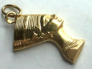 Charming 18k Yellow Gold Silhouette Queen Of Egypt Nefertiti Charm Pendant 1.  3gm
