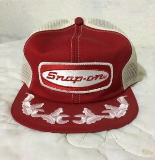 Snap On Tools Auto Car Farm Mesh Red Vintage Trucker Usa Snapback Hat Cap