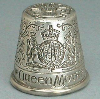 Vintage English Sterling Silver Queen Mother Thimble Hallmarked 1990