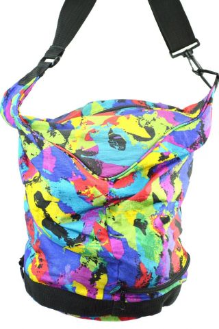 Vintage NIKE Bag Bright Multi - Color Monosling or Shoulder Duffel Gym Grey Tag 6