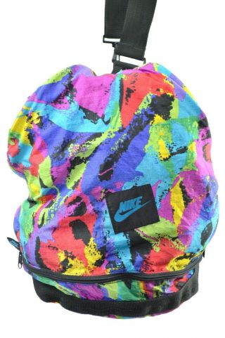 Vintage NIKE Bag Bright Multi - Color Monosling or Shoulder Duffel Gym Grey Tag 7
