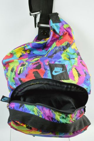 Vintage NIKE Bag Bright Multi - Color Monosling or Shoulder Duffel Gym Grey Tag 8