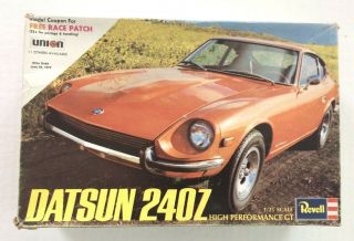 Vintage Plastic Model Kit - Car Toy Revell 240z Datsun 1/25 1971 Issue - Orange