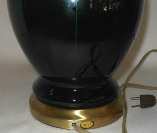 VINTAGE CARL ERICKSON GREEN ART GLASS LARGE LAMP BASE 5