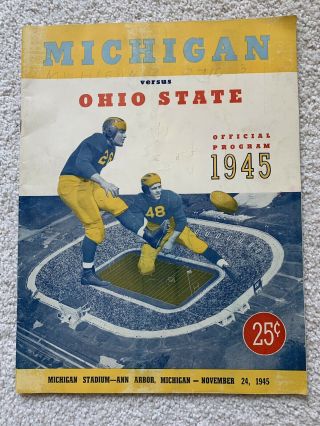 Vintage 1945 Michigan Vs.  Ohio State College Football Program