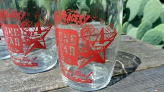 4 Vintage LONE STAR Beer Goin ' Places Clear Across Texas 6 oz Barrel Glasses 2