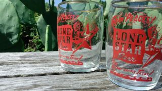 4 Vintage LONE STAR Beer Goin ' Places Clear Across Texas 6 oz Barrel Glasses 5