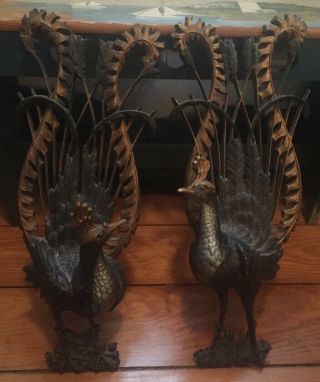 Vintage Mid Century Burwood Products 23 " Peacocks