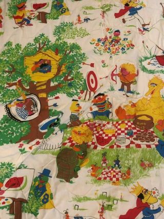 Vintage 1970s Sesame Street Twin Comforter and Fitted Sheet 3