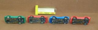 4 Vintage Aurora T Jet HO Slot Cars Mako Shark 1381 1376 Porsche Blue Ferrari 3