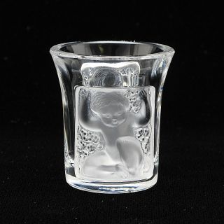 Lalique | Enfant Shot Glass Frosted Glass Vintage Paris France Rare Cherub